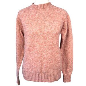 Vintage Pink Wool Sweater Crewneck Knit Indian Brand Medium